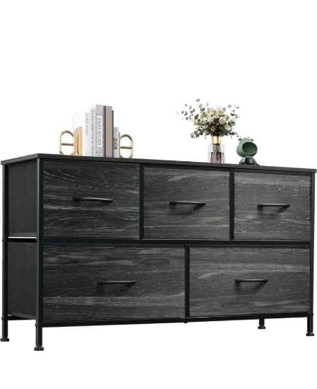 WLIVE Dresser for Bedroom with 5 Drawers, Wide Chest of Drawers, Fabric Dresser, Storage Organizer