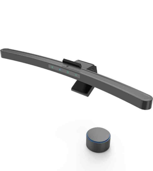 Curved Monitor Light Bar with Wireless Remote, Auto-Dimming and Camera Base,Applicable to All