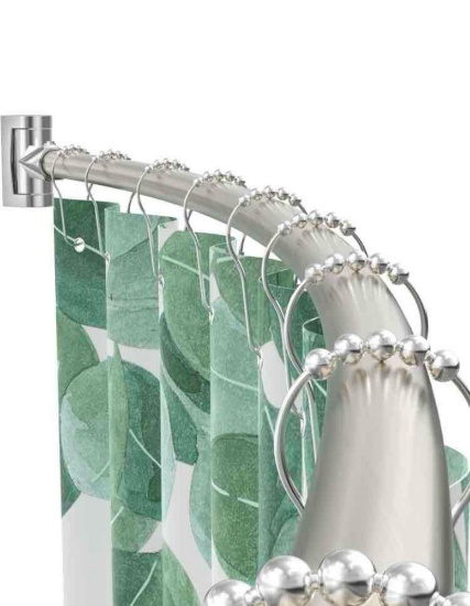 PrettyHome Adjustable Arched Curved Shower Curtain Rod Rustproof Expandable Aluminum Metal Shower