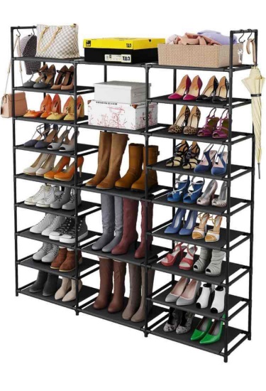 Kottwca Shoe Rack Organizer, Large Shoe Rack for Entryway Closet, Metal Shoe Shelf for Shoes and