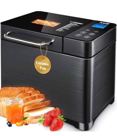 KBS Bread Maker-710W Dual Heaters, 17-in-1 Bread Machine