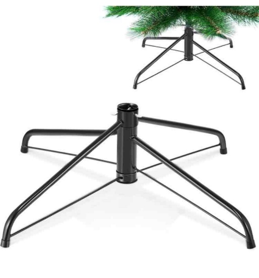 Roowest Folding Christmas Tree Stand Artificial Xmas Tree Base Holder Replacement Metal Tree Base