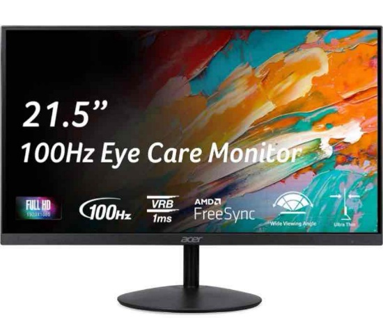 Acer EBI 23.8" Full HD (1920 x 1080) IPS Zero-Frame Gaming Office Monitor