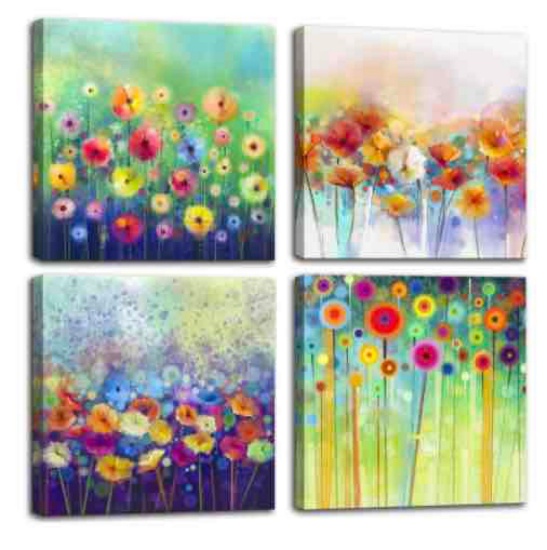 Colorful Floral Canvas Wall Art