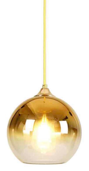 MZSUS Gradient Gold Glass Globe Pendant Light