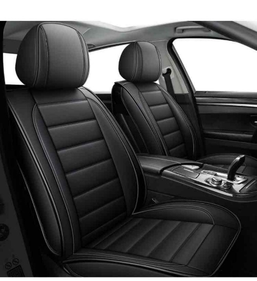 CAPITAUTO Leather Car Seat Covers, Waterproof Faux Leatherette Cushion Cover for Cars SUV Pick-up