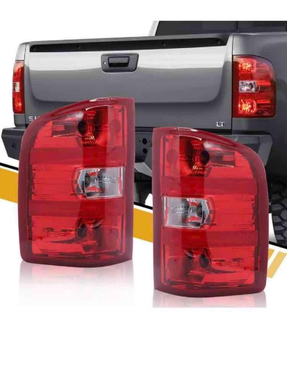 CLERYEE Tail Light Assembly Pair Compatible with Chevrolet Silverado 07-13 1500 | 07-14 2500HD