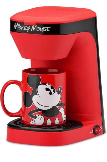 Disney Mickey Mouse 1-Cup Coffee Maker with 12 Oz Mug by Select Brands - Mickey Mouse Kitchen