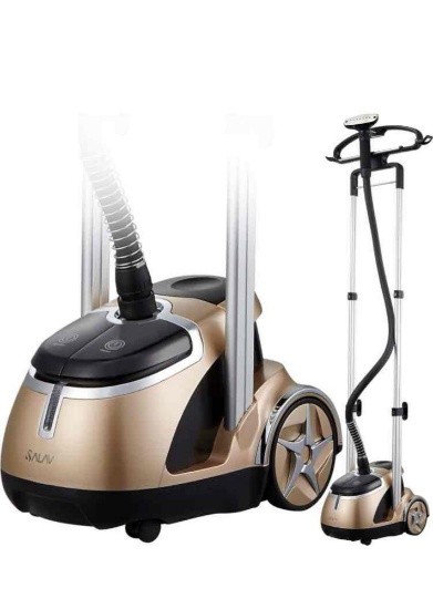 SALAV... Limited Edition Professional Series Dual Bar Garment Steamer with Foot Pedals, Stainless