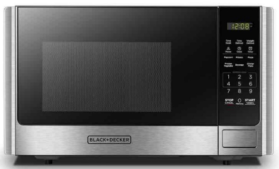 BLACK+DECKER Digital Microwave Oven with Turntable Push-Button Door