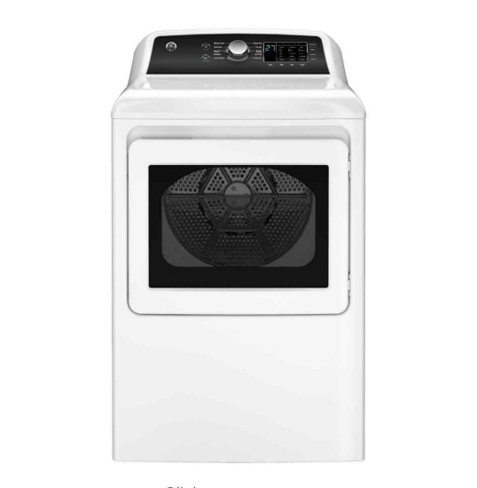 GE - 7.4 Cu. Ft. Front Load Electric Dryer with Sensor Dry - White on White