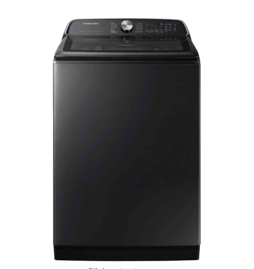 Samsung - 5.5 Cu. Ft. High-Efficiency Smart Top Load Washer with Super Speed Wash - Brushed Black