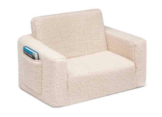 Delta Children Cozee Flip-Out Sherpa 2-in-1 Convertible Chair to Lounger