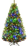 6.5ft Prelit Flocked Artificial Christmas