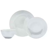 12-Piece White Stoneware Dinnerware Set (Service for 4)