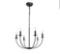 Candle 6-Light Black Farmhouse Classic Chandelier for Dining Room