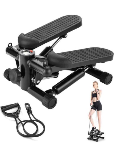 Mini Steppers for Exercise at Home, Portable Stepper Machine, Twist Stepper with Resistance Bands
