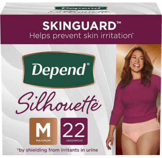 Depend Silhouette Incontinence and Postpartum Underwear for Women, Maximum Absorbency