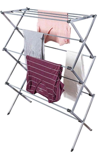 Honey-Can-Do Oversize Collapsible Clothes Drying Rack DRY-09066 Silver