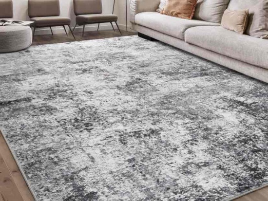 Area Rug Living Room Rugs - 9x12 Large Soft Indoor Neutral Modern Abstract Low Pile Washable Rug