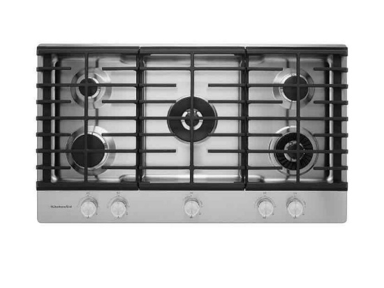 KitchenAid - 36" Built-In Gas Cooktop - Stainless Steel