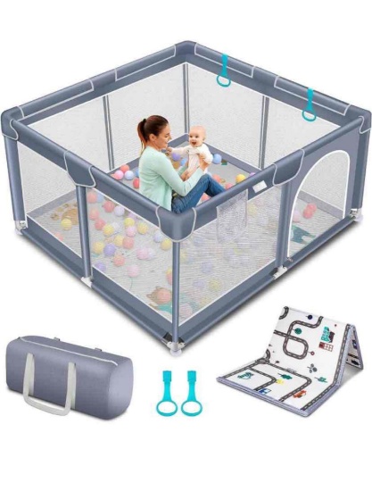 Suposeu Baby Playpen with Mat, Portable Baby Play Yard for Toddler, Safety Baby Gate playpen with
