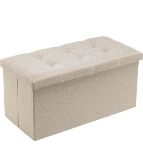 Folding Storage Ottoman Bench, Footrest Couch for Living Room, 30 inch Storage Bench with Padded