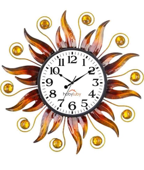 Indoor Outdoor Wall Clocks, 13" Sun Clock Silent Non-Ticking for Patio Home Decorations
