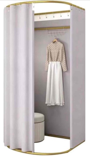 Clothing Store Fitting Room with Shading Curtain, Portable Temporary Mobile Privacy Protection
