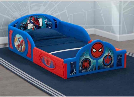 Spider-Man Sleep and Play Toddler Bed with Built-In Guardrails