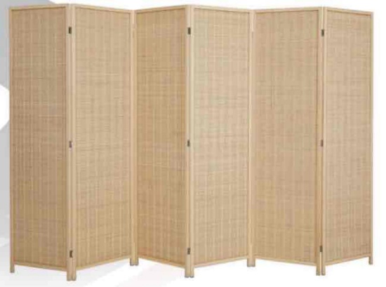 Room Divider Privacy Screen with Natural Bamboo