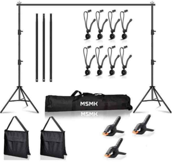 MsMk Photo Video Studio Backdrop Stand, 6.5ft x 10ft