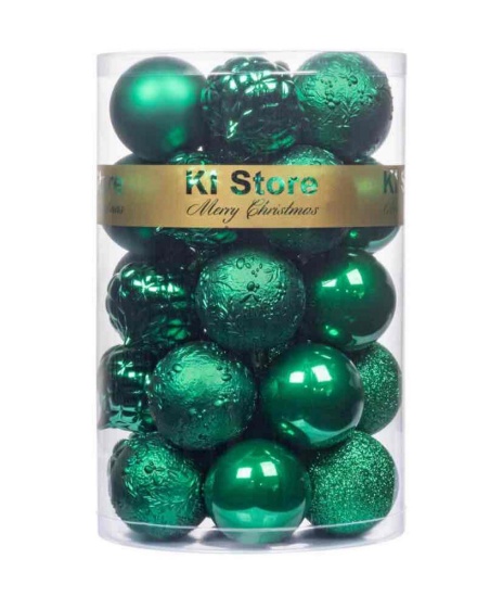 KI Store Green Christmas Balls 24pcs 2.36-Inch