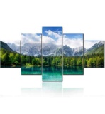 5 TUMOVO Blue Forest and Mountains Panels, 60? x 32?