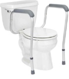 Medline Toilet Safety Rail For Seniors with Easy Installation, Height Adjustable Toilet Safety Frame