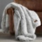Frye Arctic Luxe Faux Fur Throw Reversible Fleece Blanket 60 X 70