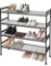 Seville Classics Extra-Wide 4-Tier 20-Pair Resin Slat Shelf Sturdy Metal Frame Shoe Storage Rack