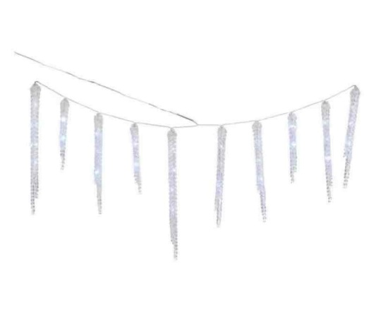 National Tree Company Christmas Crystal Icicles with Cool White LED