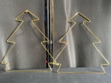 Gold Metal 3-Tier Varnished Waterproof Metal Stand in form Christmas Tree