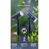 Tommy Bahama Tommy Bahama Smart Focus LED Solar Spotlight Pack of 2, Black