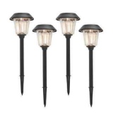 Member's Mark 4-Piece LED Solar Path Lights - Matte Black