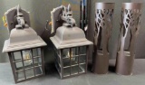 2 Feit Electric LED Lantern Security Outdoor Light & 2 PUMPSUN Solar Pathway Lights Outdoor