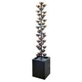 TALL MULTI LEVEL ZINC METAL STACKED CUPS FOUNTAIN