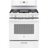 GE 30 in. 5.0 cu. ft. Freestanding Gas Range in White with Griddle