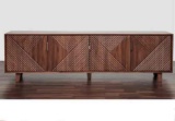 Modarte Linear Natural Honey 68 Inch TV Stand