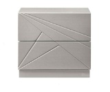 Florence White and Light Grey Lacquer Nightstand
