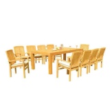 Maspeth 10 - Person Rectangular Teak Outdoor Dining Set