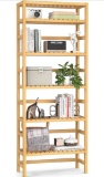 Homykic Bookshelf, 6-Tier Bamboo Adjustable