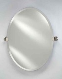 Oval 18 x 26 Frameless Bevel Mirror