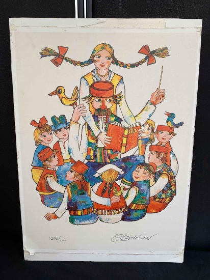 JOVAN OBICAN FRAMED "CHILDREN'S READING"
